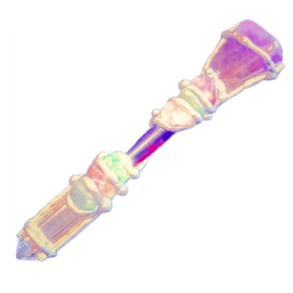 Silver Amethyst Jade & Crystal Wand Pendant - Picture 1 of 6